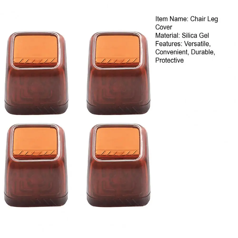 4 Pcs Chair Leg Cover Anti-Slip Scratch-resistant Silicone Table Leg Floor Protectors With Felt For Furniture Hardwood Floors 5