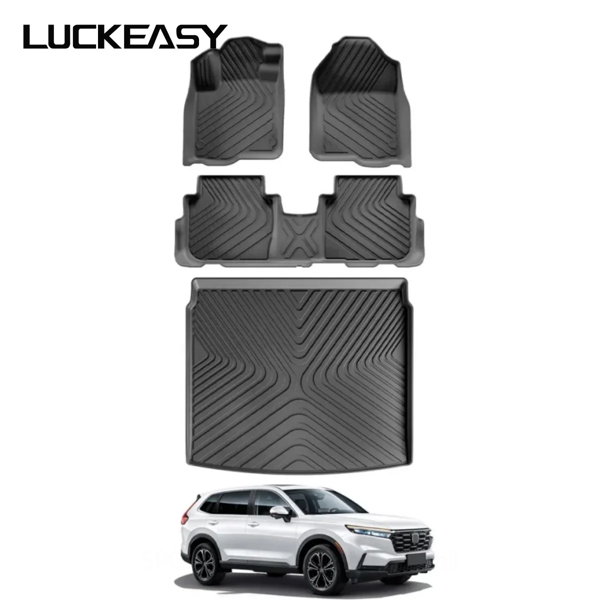 3D TPE Floor Mats & Trunk Cargo Liner Full Set For Honda CR-V (2002-2006) – All Weather