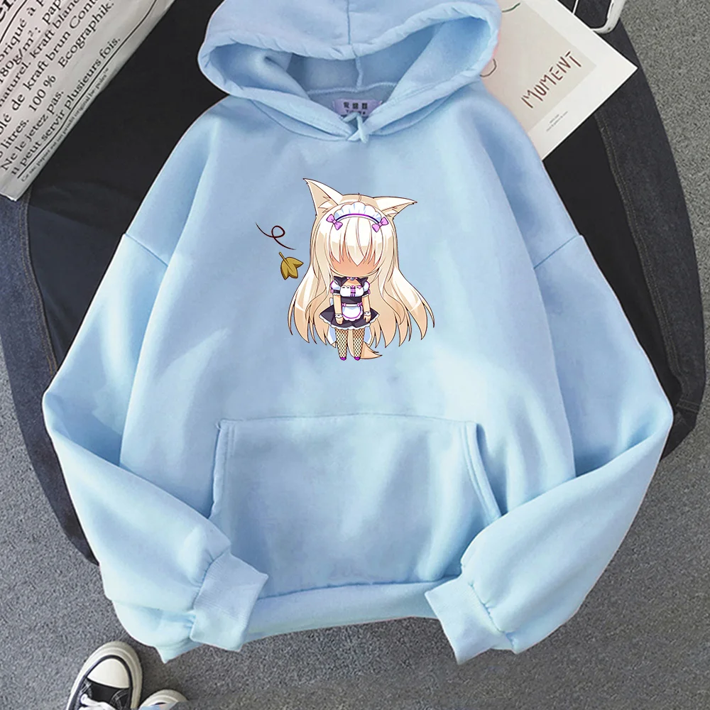 

Hot Game Nekopara Hoodie Coconut Print Sweatshirts Female Kawaii Clothes Casual Comfortable Hoody Autumn Pullovers Graphic Tops