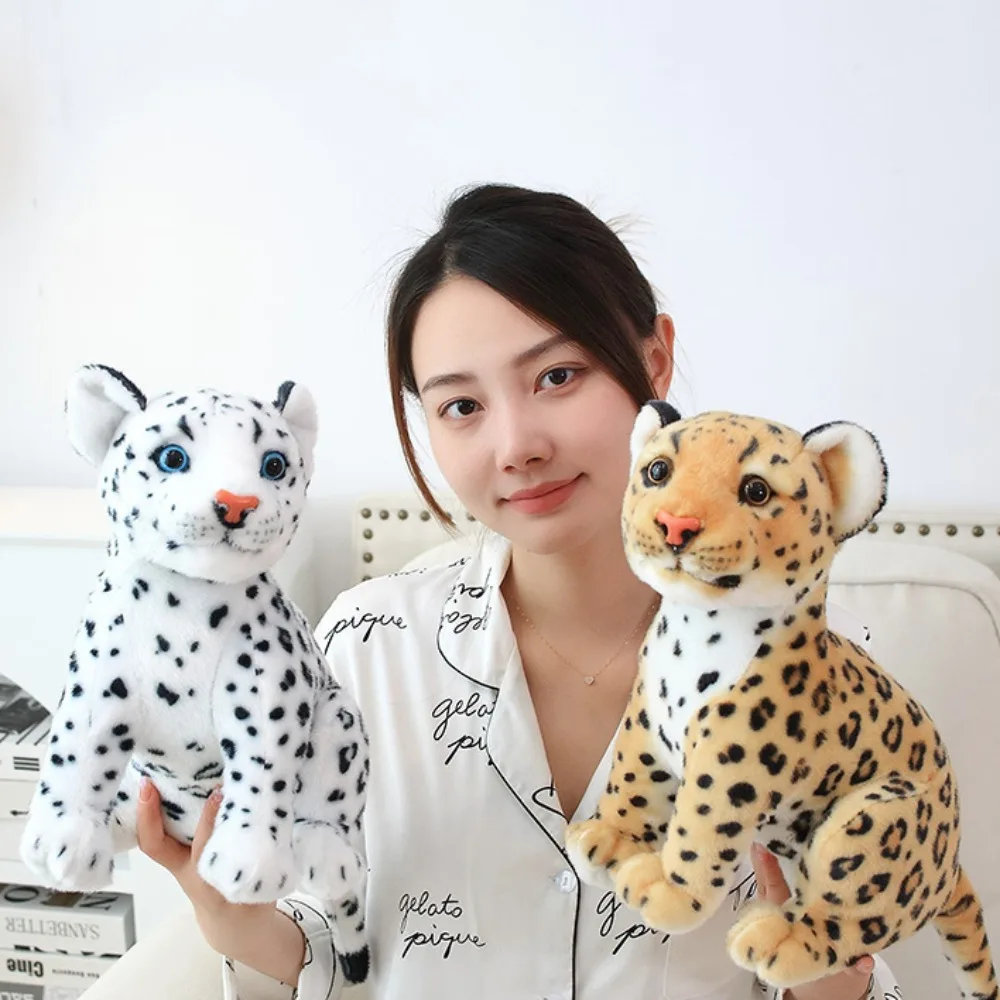 

23CM Simulation Snow Leopard Cheetah Plush Toy Stuffed Soft Forest Animal Lion Doll Toys for Kids Girls Xmas Birthday Gift Decor