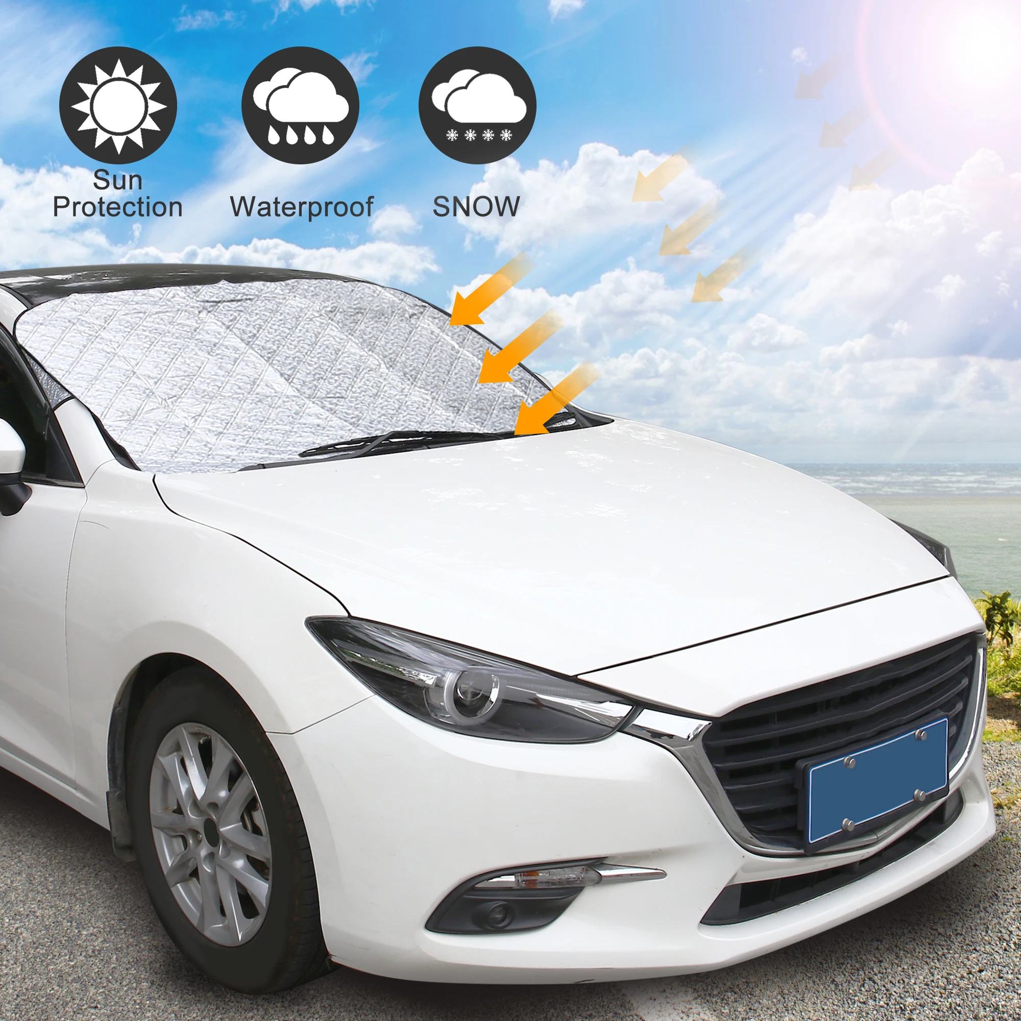 

X Autohaux автомобильный солнцезащитный козырек на лобовое стекло очень большой утолщенный 4-слойный солнцезащитный отражатель автомобильный передний козырек Солнцезащитный козырек чехол