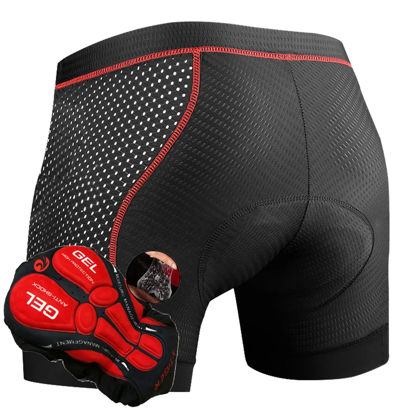 Ropa de ciclismo para hombre, pantalones cortos acolchados para bicicleta de montaña, con relleno 5D, con empuñaduras antideslizantes para las piernas, - Deportes y entretenimiento