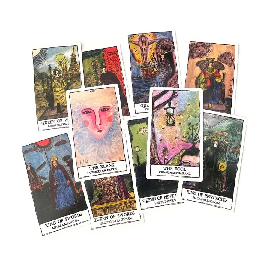 12x7cm Quen Tarot Deck Card Games No Manual 80 Pcs 5