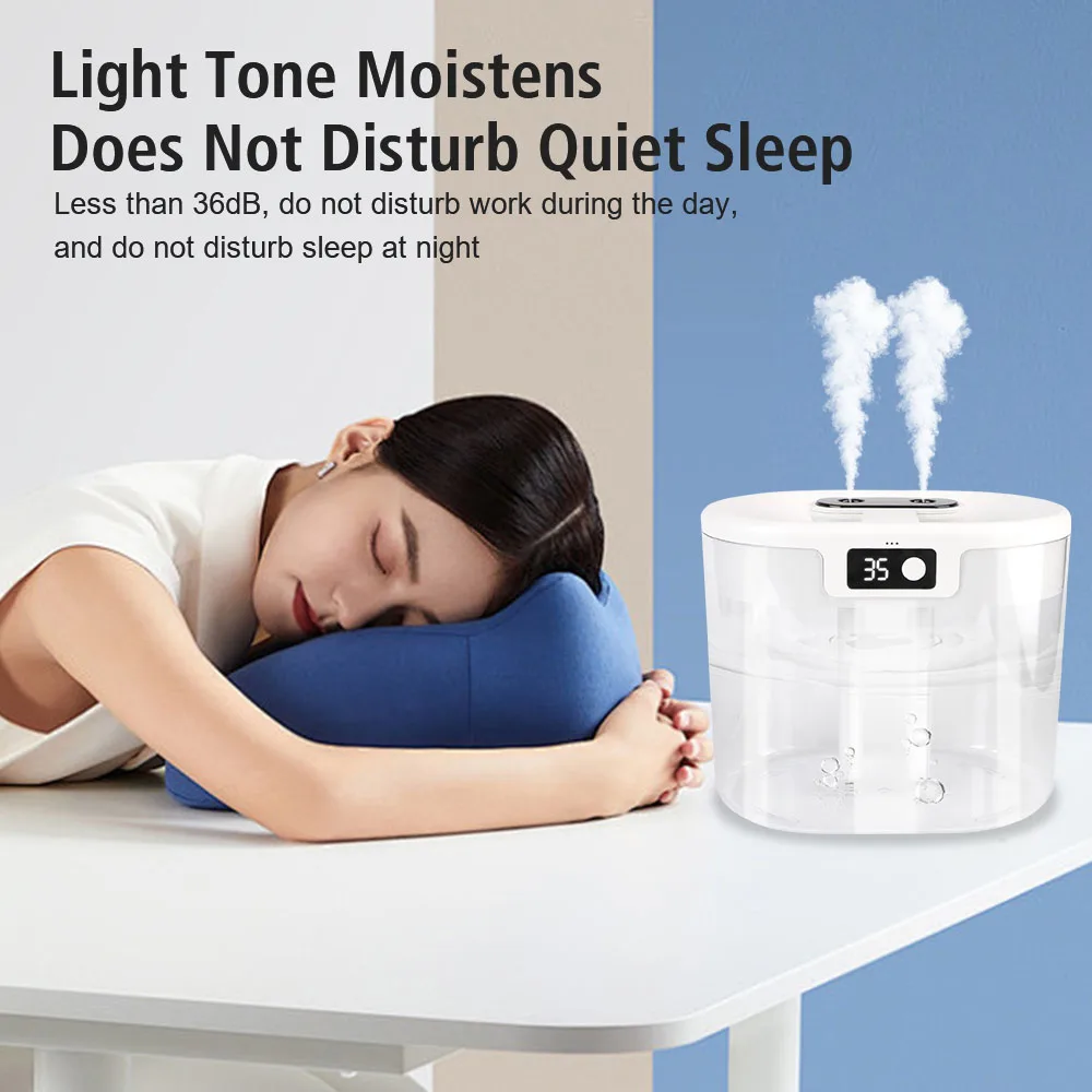 Universal Two Port Spray Water Supplement Bedroom Office Desktop Portable 1500ML Display Humidity Air Humidifier Household