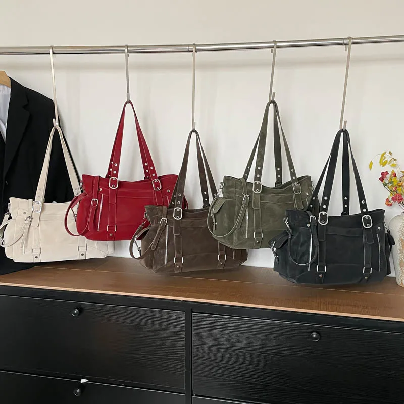 Borsa Tote da Donna con Fibbia Metallica, Grande Capacità, Tracolla Regolabile, Borsa a Spalla Casual Quotidiana, Nuova Tendenza 2026 - immagine 5