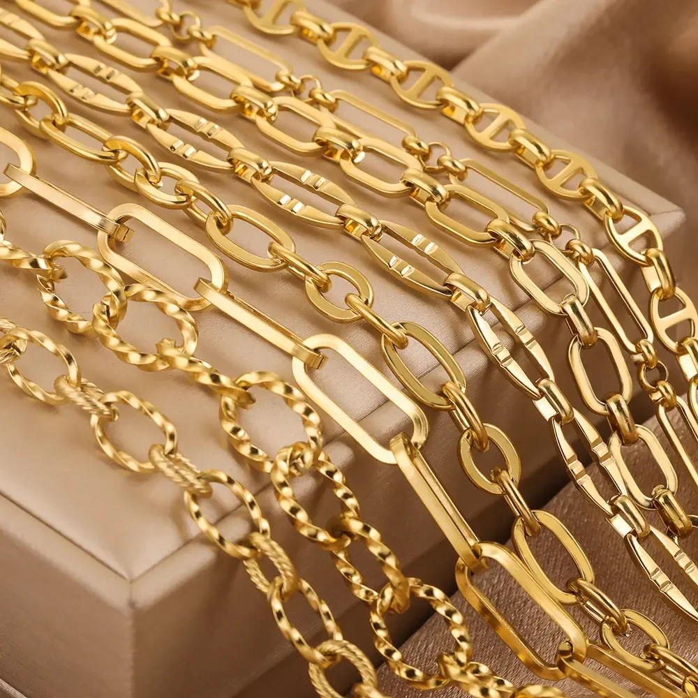 Stainless Steel Chains DIY Jewelry Materials for Necklace Bracelet 1 Meter