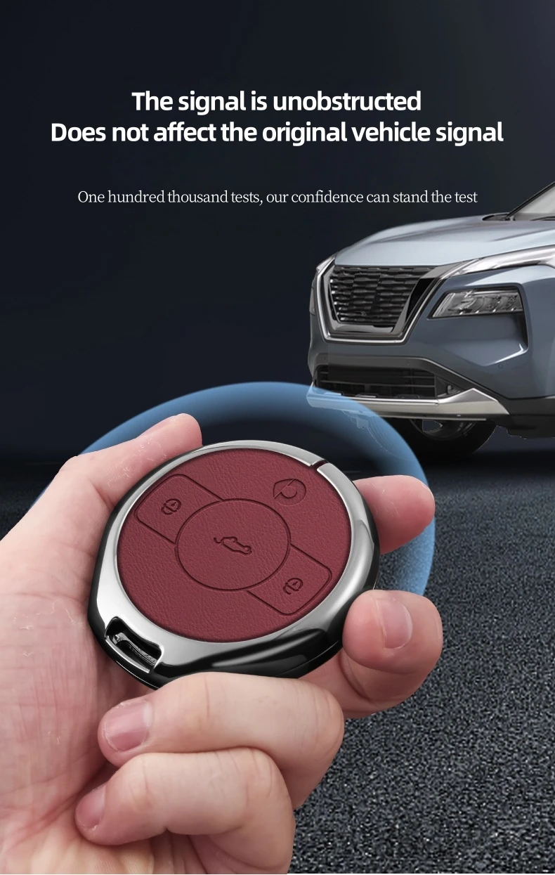 Neue Leder Auto Fernbedienung Schlüssel Fall Fob Abdeckung Halter Shell für Mercedes Benz SMART Fortwo 1 BRABUS Keyless Protector Auto Zubehör – Detail 8