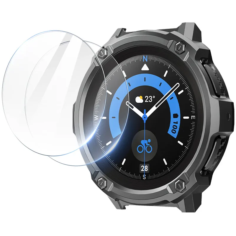 

For Samsung Galaxy Watch 5 Pro Case 45mm (2022) SUPCASE UB Rugged Protective Case with 2 Pack Tempered Glass Screen Protector