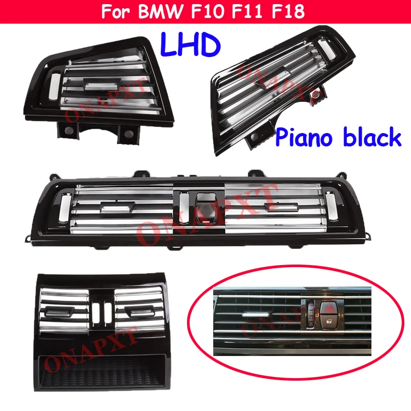 Cornice Copri Griglia Aria Posteriore Cromata Per BMW Serie 5 F10 F11 F18 (2010-2017) Modello C - 5