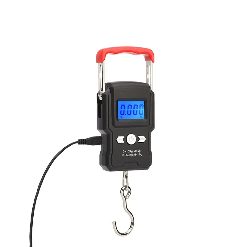 Balance de pêche portable 50Kg/5g LCD - Balance numérique suspendue pour bagages et voyage
