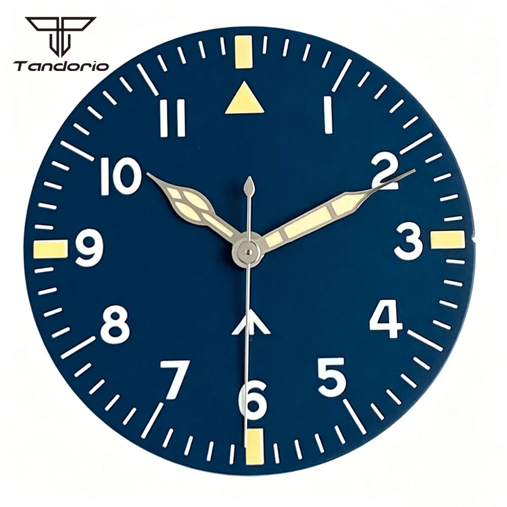 Elegant Steel Pilot Watch Case with Blue/Black Dial and Sapphire Glass