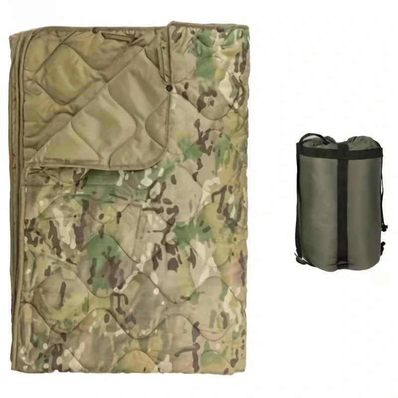 Button style camouflage Woobie blanket with waterproof cape lining, suitable for outdoor camping, hiking, hunting 6