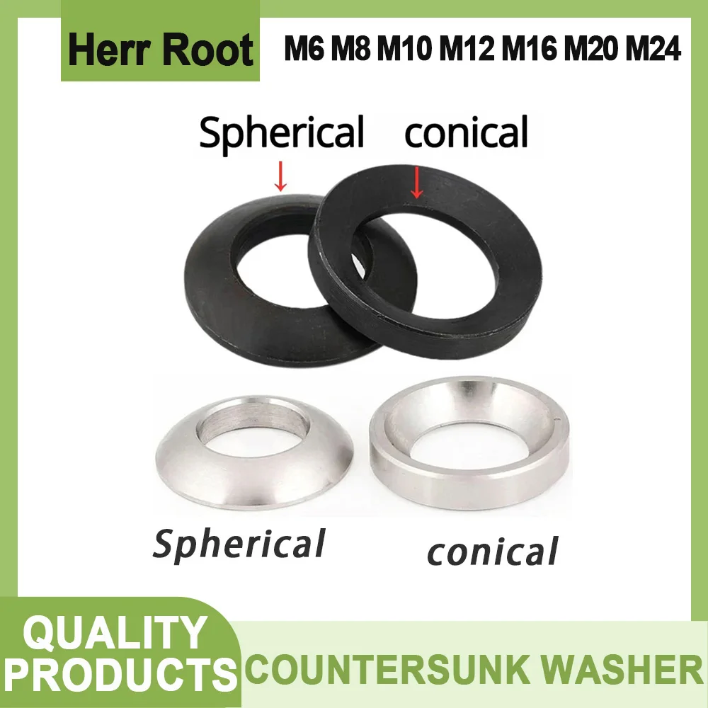 

M6 M8 M10 M12 M16 M20 M24 Stainless Steel Countersunk Washer Conical Spherical Washer Carbon Steel Concave Convex Cone Gasket