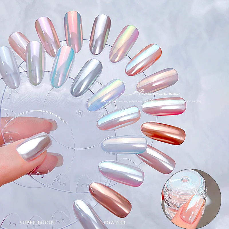 5g/1Box Moonlight Mirror Nails Powder Silver Fine Glitters Metallic Effect Pigments Gel Polish Chrome Holographic Nail Powders nail powder acrylic nail powder