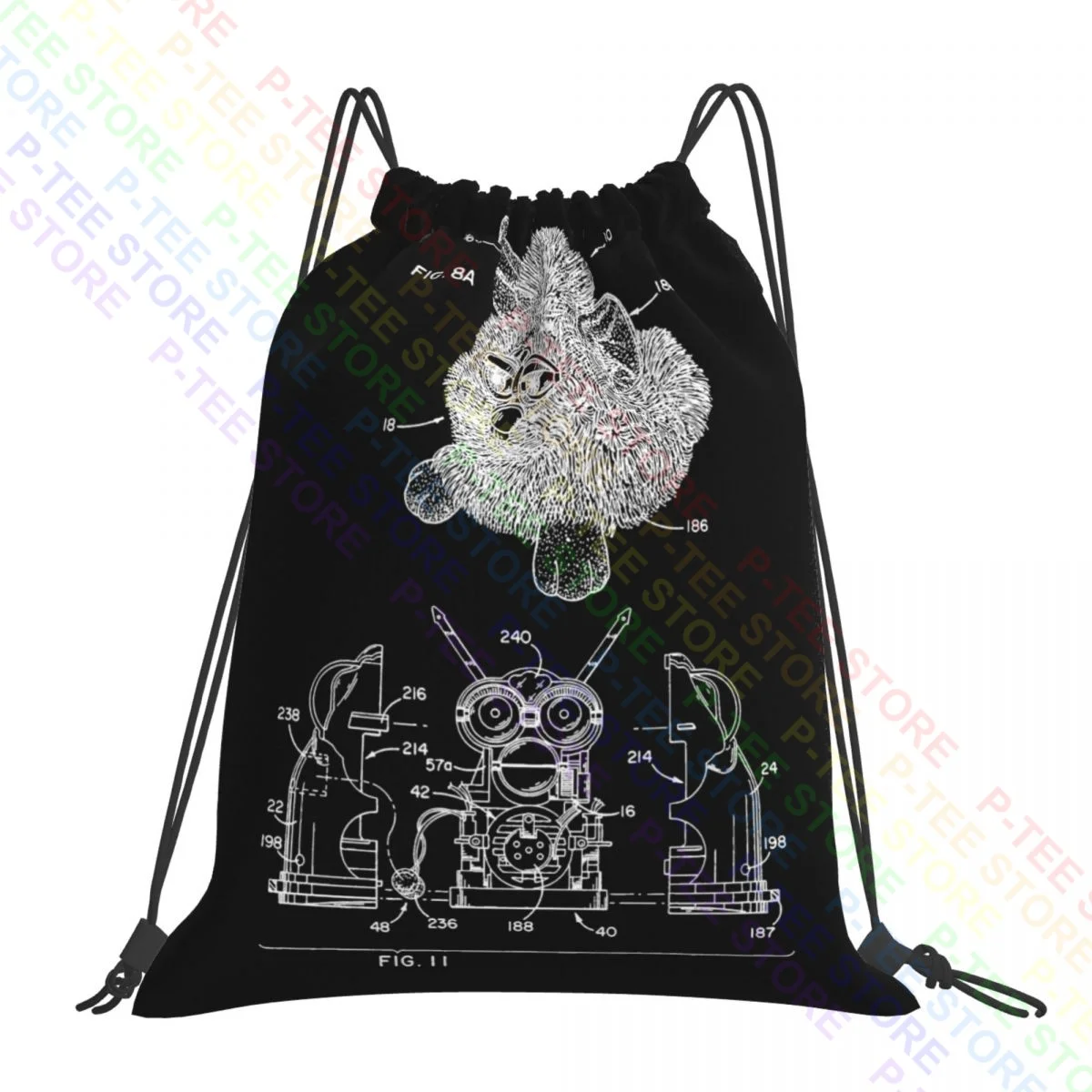 Furby Patent Furby Comode Borse Con Coulisse Borsa Da Palestra Vintage Portatile Stampa 3D Corsa All'Aperto