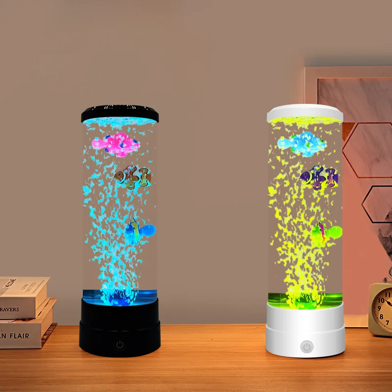 Colorful-Steam-Fish-Bulb-Lamp-USB-LED-NightLight-Color-Changing-Bedside ...