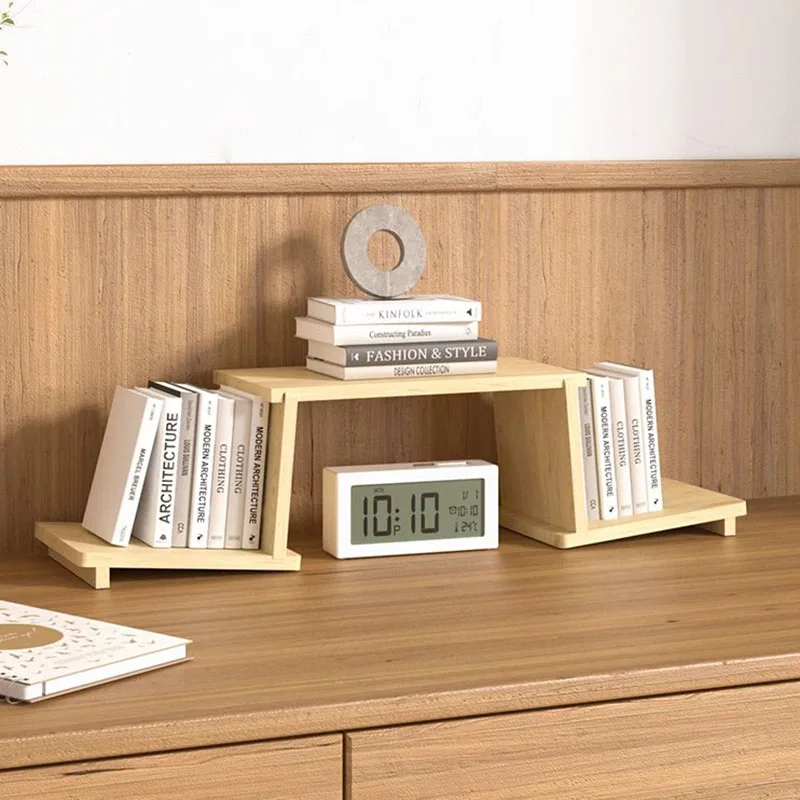 Magazine Shelf Office Bookshelf Books Desk Rack Print Floor Racks Desktop Table Organizer Wood Folding Furniture Space Savers