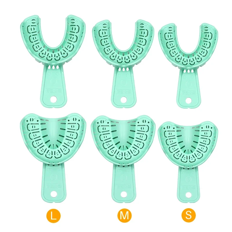 

6 Pcs Dental Impression Tray Plastic Disposable Denture Trays Teeth Holder Dentist Technician Tool Dientes dropshipping