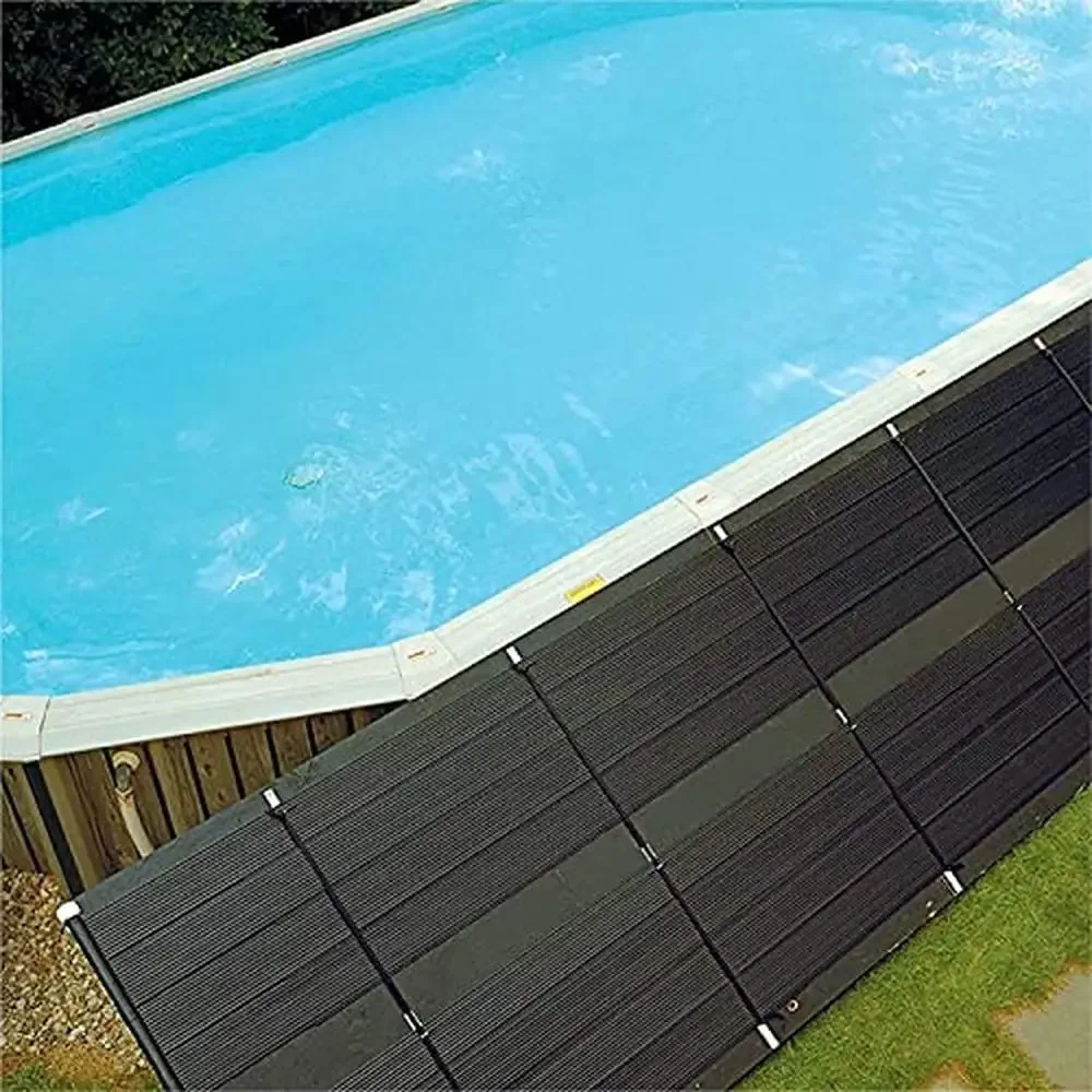Solar Pool Heater System with 2 Panels Efficiently Raises Water Temperature Extend Pool Season Easy Installation Universal Size