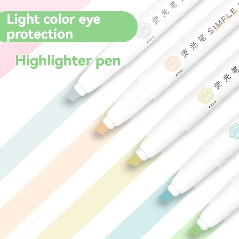 5PCS highlighter pen Set Multiple series available Double Headed Colored Fluorescent Pen Student Stationery Supplies