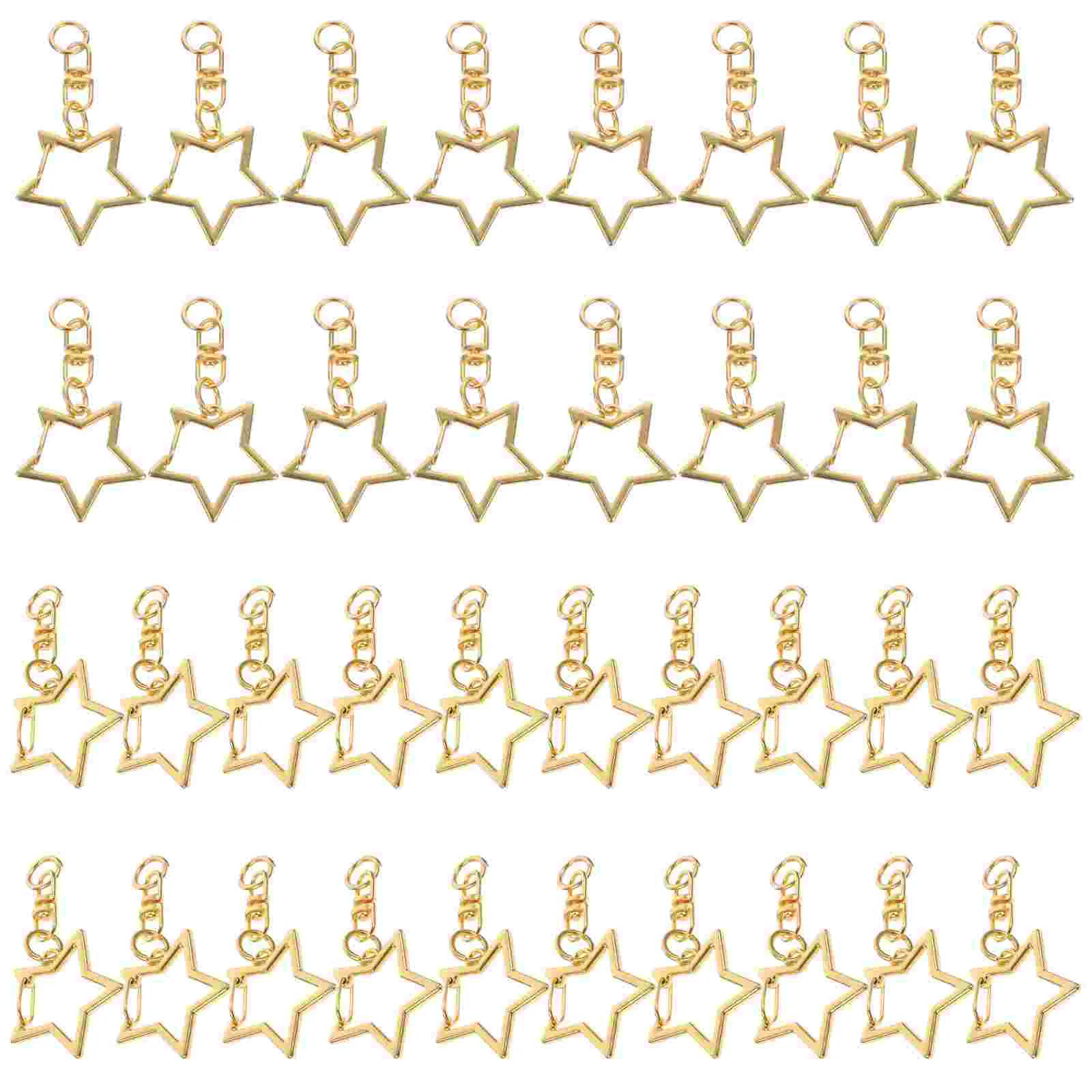 

60 Pcs Snap Hook Pentagram Key Lanyard Rings Hooks Keyrings Zinc Alloy Swivel Clasps with