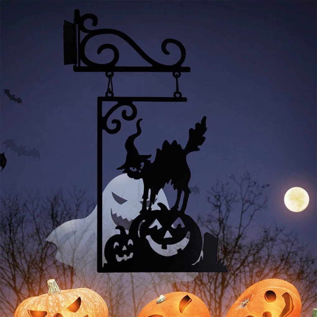 Classic Iron Corner Sign For Garden – Colorfast Waterproof Durability Garden Corner Sign Halloween Pots