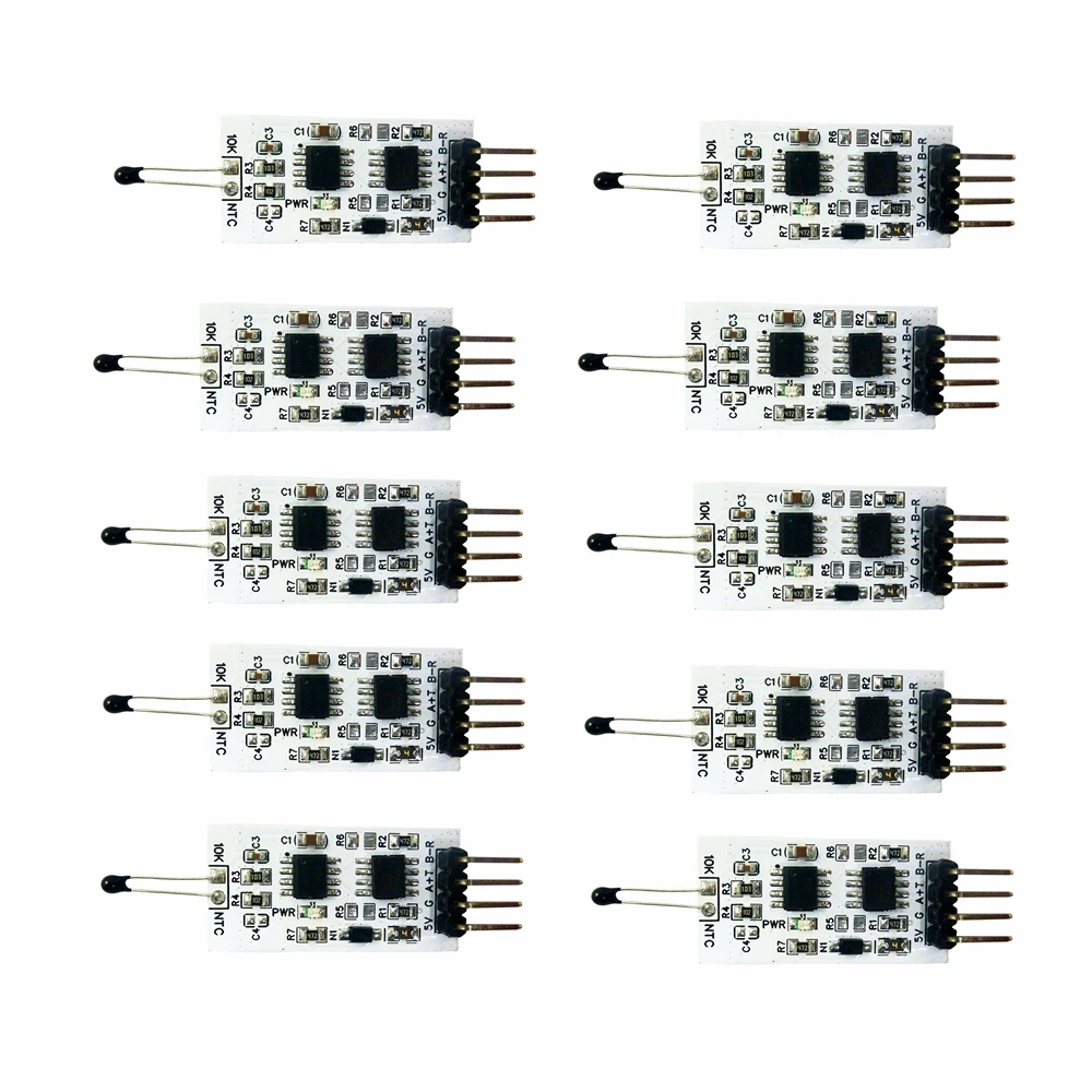 

10 PCS mini RS485 Temperature Collector Modbus RTU Module RS232(TTL) 10K 3950 NTC Thermistor Resistor replace DS18B20 PT100