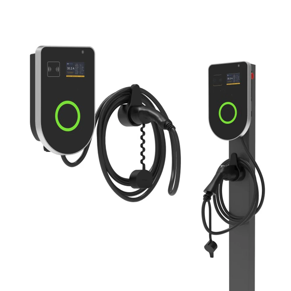 

LCD App Control Single Phase 32A Type2 Home Evse Wallbox Ev Car Charger 7Kw Wall-Mounted Charging Stations For Electric Vehicles