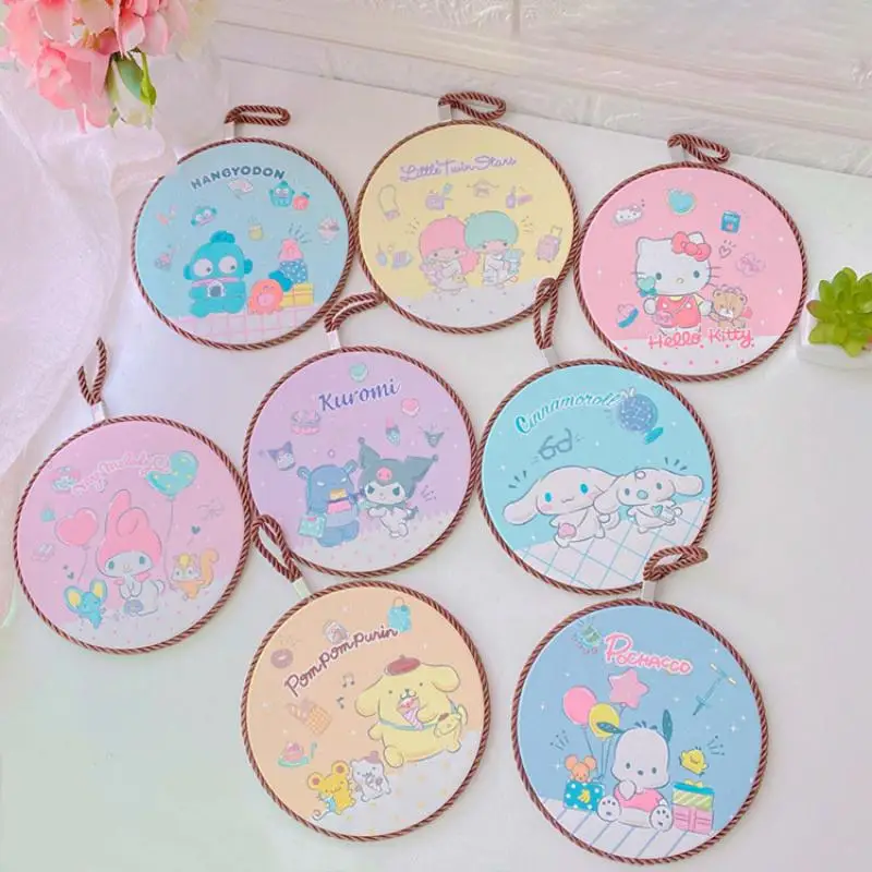 

Kawaii Sanrio, Hello Kitty коврик для горшка Kuromi My Melody Cinnamoroll бытовой керамический пробковый противоожоговый коврик для чаши кухонные принадлежности