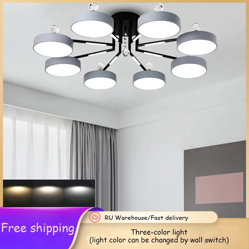 

Modern apartment LED lights living room ceiling chandelier bedroom ceiling lamp kitchen crystal chandelier golden ceiling light