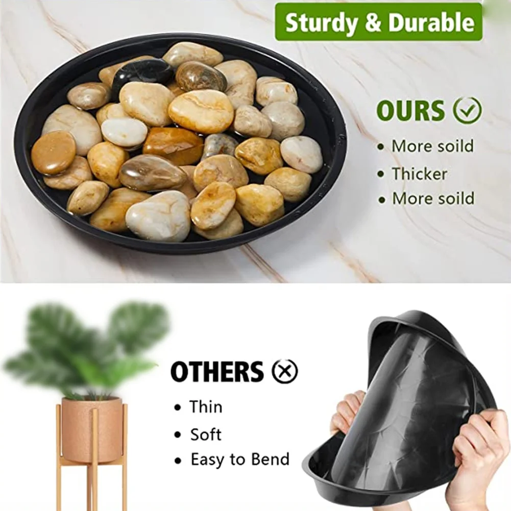 2Pc Plastic Plant Saucer 4/6/7/8/10 Inch Round Plant Flower Pot Trays Indoor Outdoor