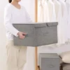 Storage Box Collapsible Linen Fabric Clothing Basket Bins Toy Box Organizer Storage Box Organizer Storage Organizer 5