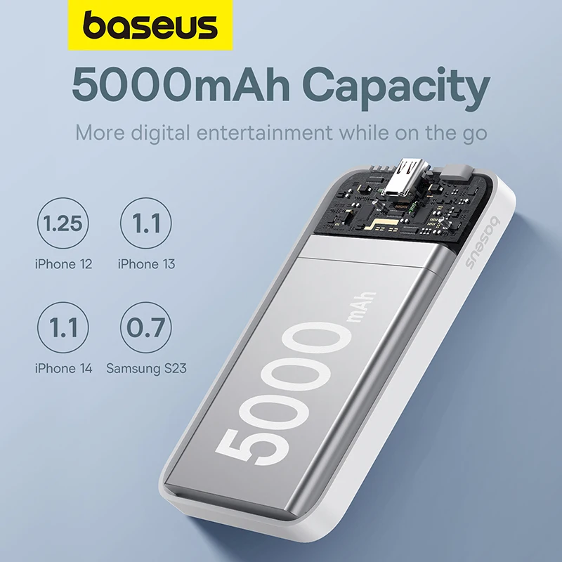 Baseus Magnetic Power Bank Wireless External Battery For Magsafe Powerbank Portable Charger For iphone 15 14 13 12 Mini Pro Max 4