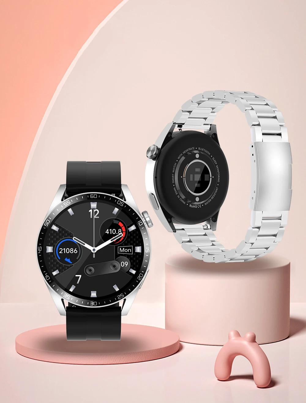 2020 New Smart Watch BT Calling Music Player AI Vice NFC Assistant Heart Rate Blood Oxygen Men Smartwatch Health Tracker+Box