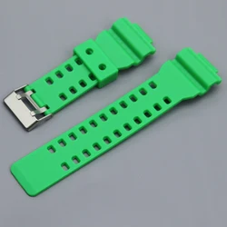 Durable 16mm Silicone Watchband - Solid Color Waterproof Rubber Strap - 16mm (Green)