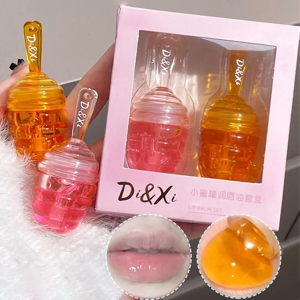 Honey Pot Lip Oil Fresh Fruit Lip Balm Set Long Lasting Moisturizing Clear Lip Oil Liquid Lipstick Lipgloss Makeup Cosmetics