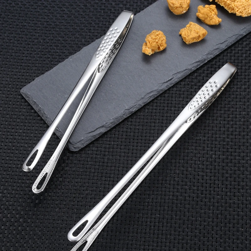 Stainless Steel Food Tongs Food Tongs Long Handle Non-Slip Barbecue Steak Kitchen Cooking Tools Accessories 1pc