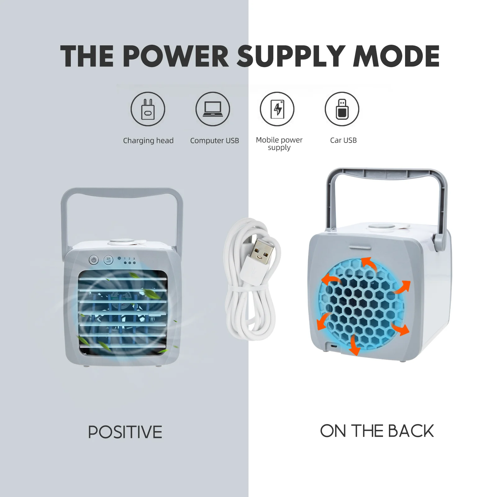 Portable Air Cooler Desktop Office Humidifier Fan Mini USB Cooling Plastic Decoration Small Conditioning Tool