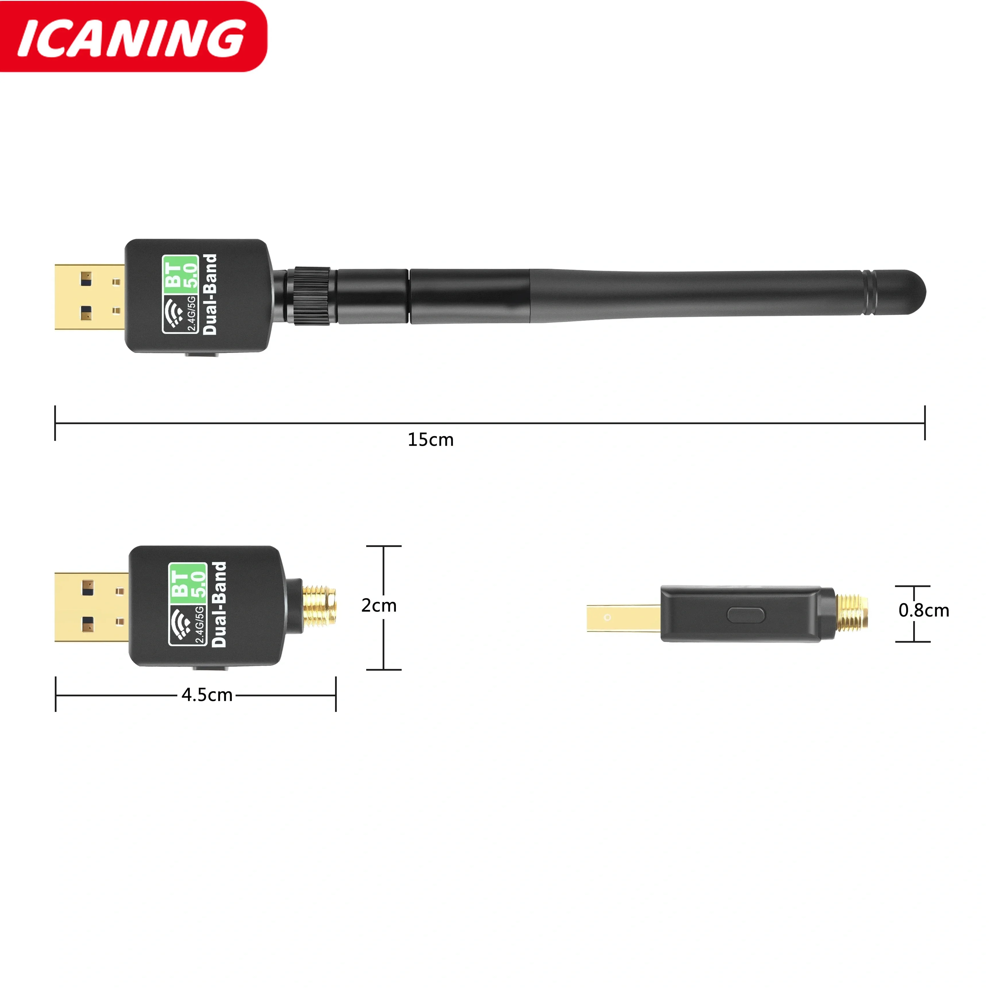 600Mbps USB 블루투스 5.0 Wifi 어댑터 2 in 1 PC BT wifi5 2.4G 5G 동글 Usb 무선 WiFi 수신기 네트워크 카드