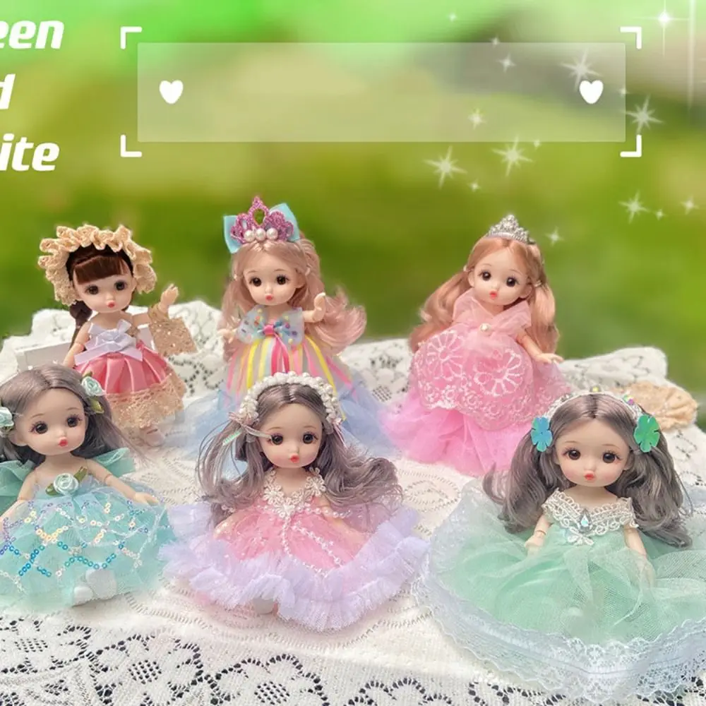 

BJD Doll And Clothes Multiple Removable Joints 16cm 1/6 3D Eyes 13 Movable Doll Girl DIY Dress Up Birthday Gift Toys