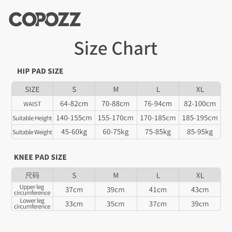 COPOZZ 22701 Outdoor Ski Knee Pads Motorcycle Skating Sports Protective Skiing Hip Protector Padded Breathable Adjustable Gear Shorts - Image 6