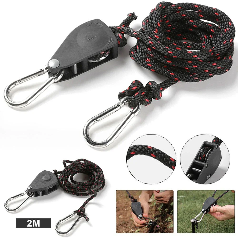 Camping tent accessories camping tent fasteners tent rope tightener camping cord buckles ratchet hanger camping rope buckle rope tie down ratchet Camping Tent Adjustable Rope Fastener Fixed Buckle Pulley Tensioner Ratchet Hangers Lights Lifting Camping Awning Wind Rope