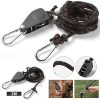 Camping Tent Adjustable Rope Fastener Fixed Buckle Pulley Tensioner Ratchet Hangers Lights Lifting Camping Awning Wind Rope 1