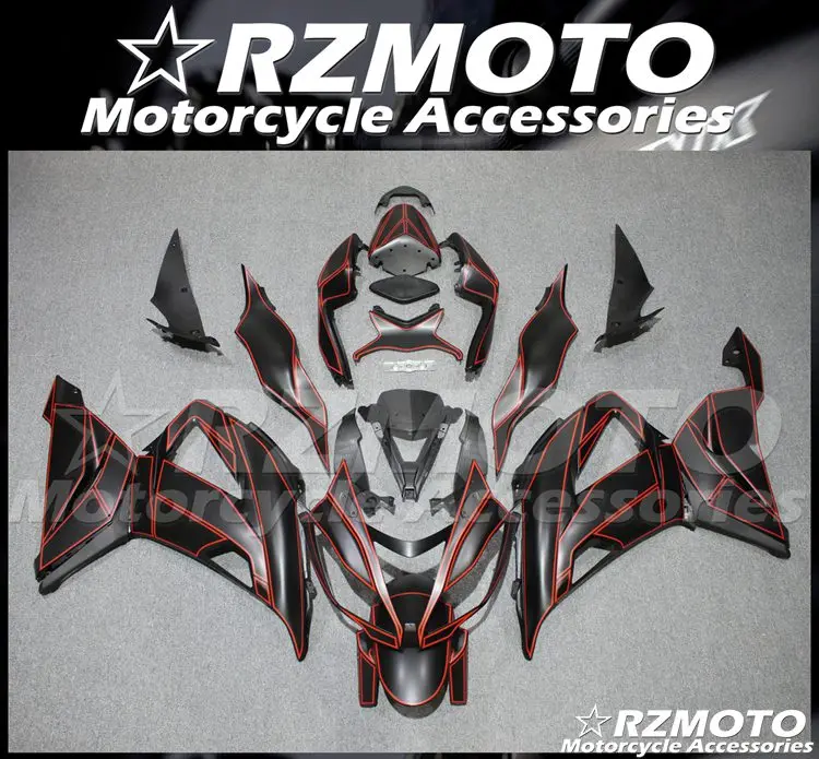 

4 подарка, новый комплект обтекателей из АБС-пластика, подходит для Kawasaki ZX-6R ZX6R 636 599 2013 2014 2015 2016 2017 2018, набор обтекателей красного и черного цвета