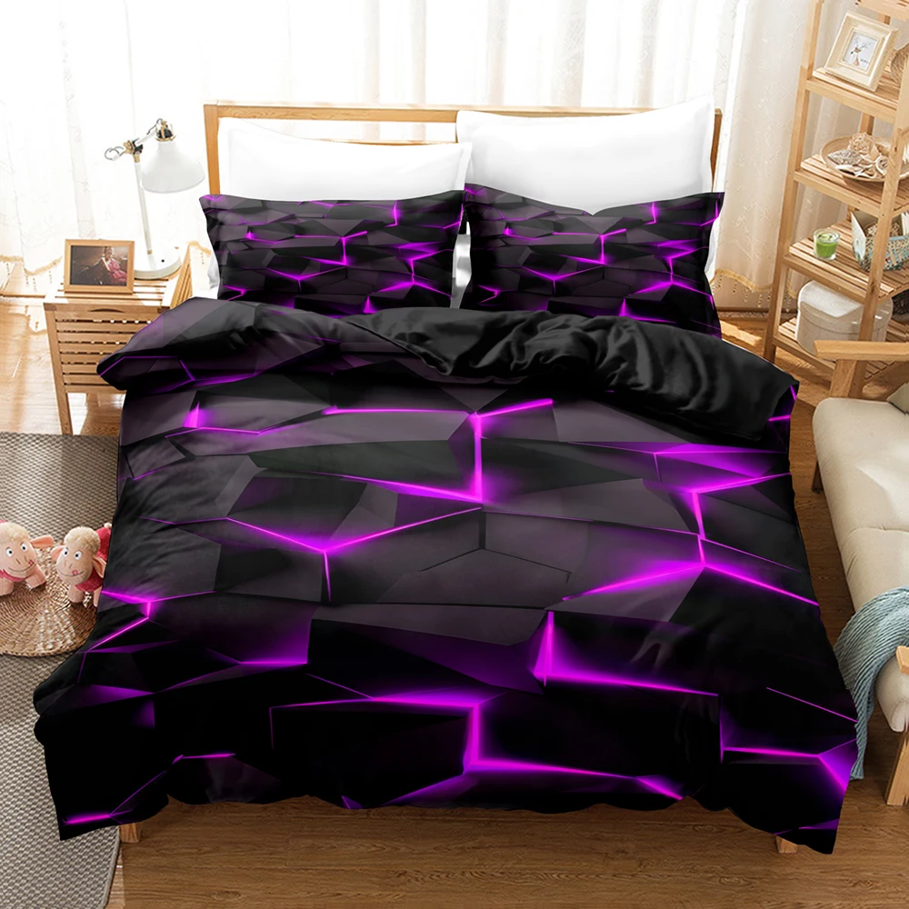 Red grid pattern Bedding Set Football Stars Duvet Cover Set with Pillowcases King Queen Twin Double Size Comforter cover set