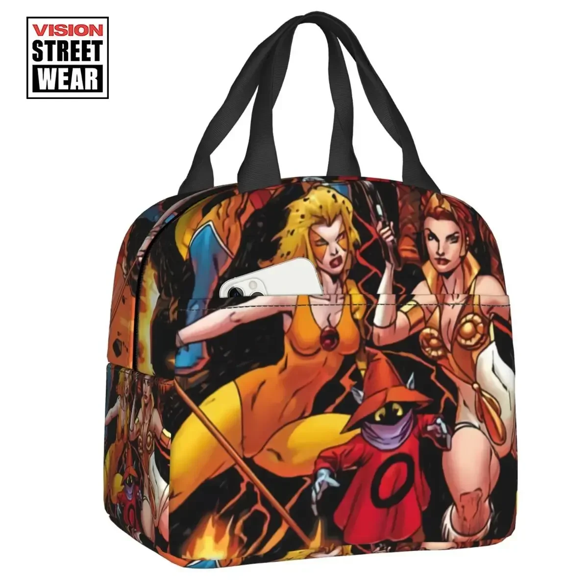 

2023 New ThunderCats Portable Lunch Boxes Multifunction Cartoon Tv Movie Thermal Cooler Food Insulated Lunch Bag Kids School