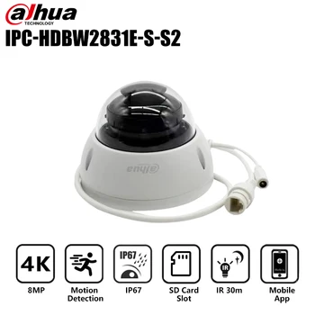 Telecamera IP Dome Dahua Originale IPC-HDBW2831E-S-S2 8MP Lite IR 30M a Focale Fissa 4K IVS Onvif IK10 IP67 con Slot per Scheda SD