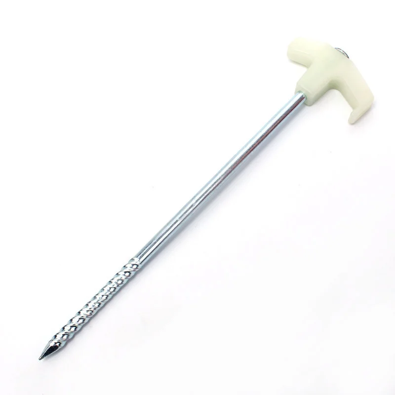 Camping Tent Pole 2/4/8/10Pcs Ultralight Camping Tent Pegs 25cm Florescent Long Screw Thread Tent Stakes Steel Nails Outdoor Accessories