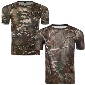 Men Breathable Short Sleeve T-Shirt Quick-Dry Tactical Military Sports Fashion Top Tactical T Shirt Hunting Casual Clothes 2
