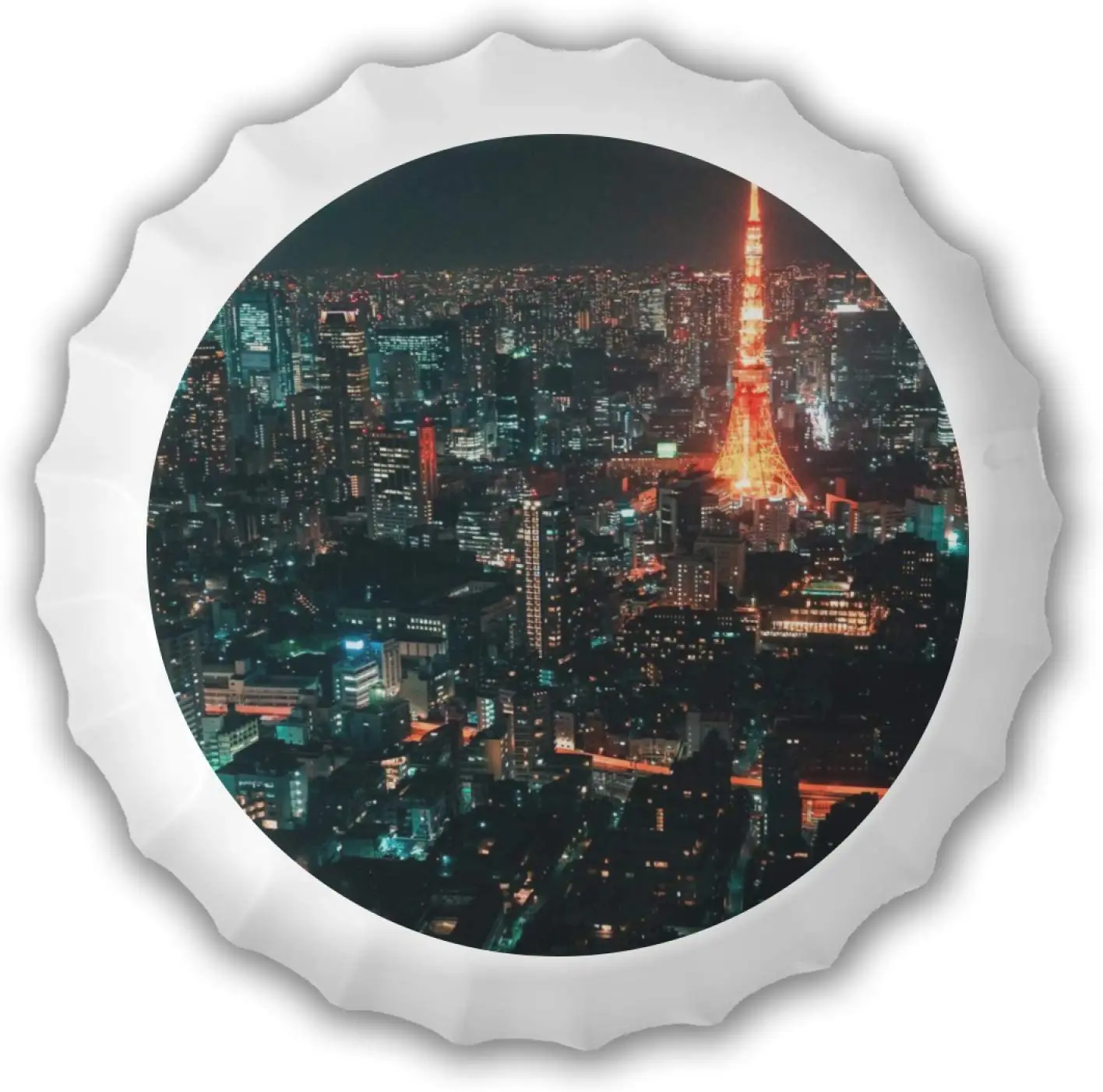 

Bottle Caps Metal Tin Signs Cafe Beer Bar Decoration Plat Eiffel Tower Vintage Retro Style Beer Cap Wall Decor Diameter